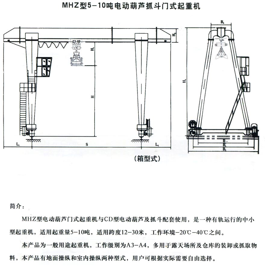 MHZ型抓斗門式起重機